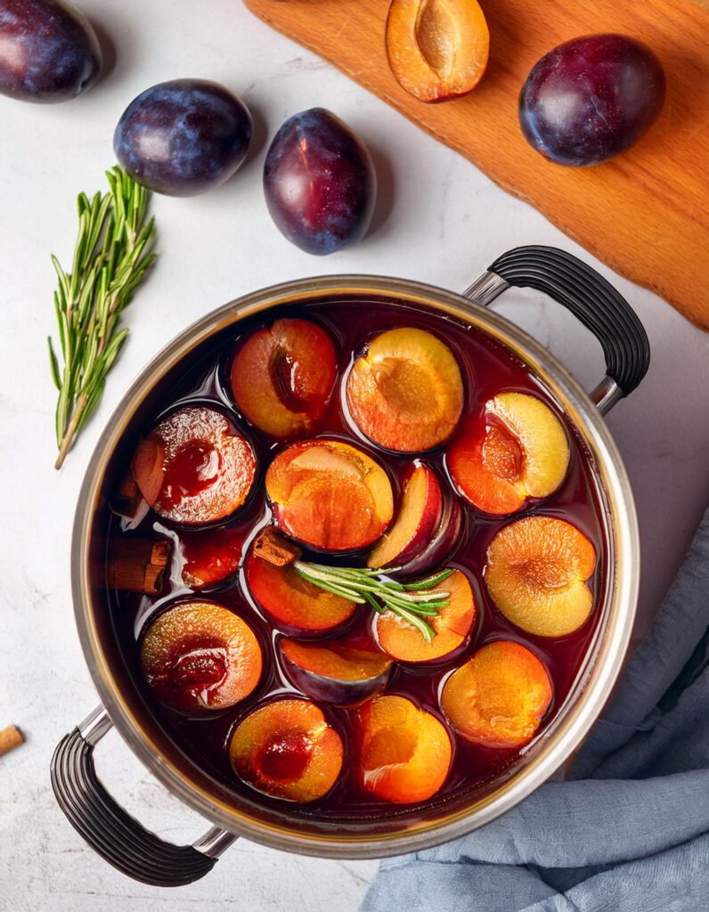 Pflaumenmus mit Zimt, Vanille und einem Hauch Rosmarin – Tante-Iris.de